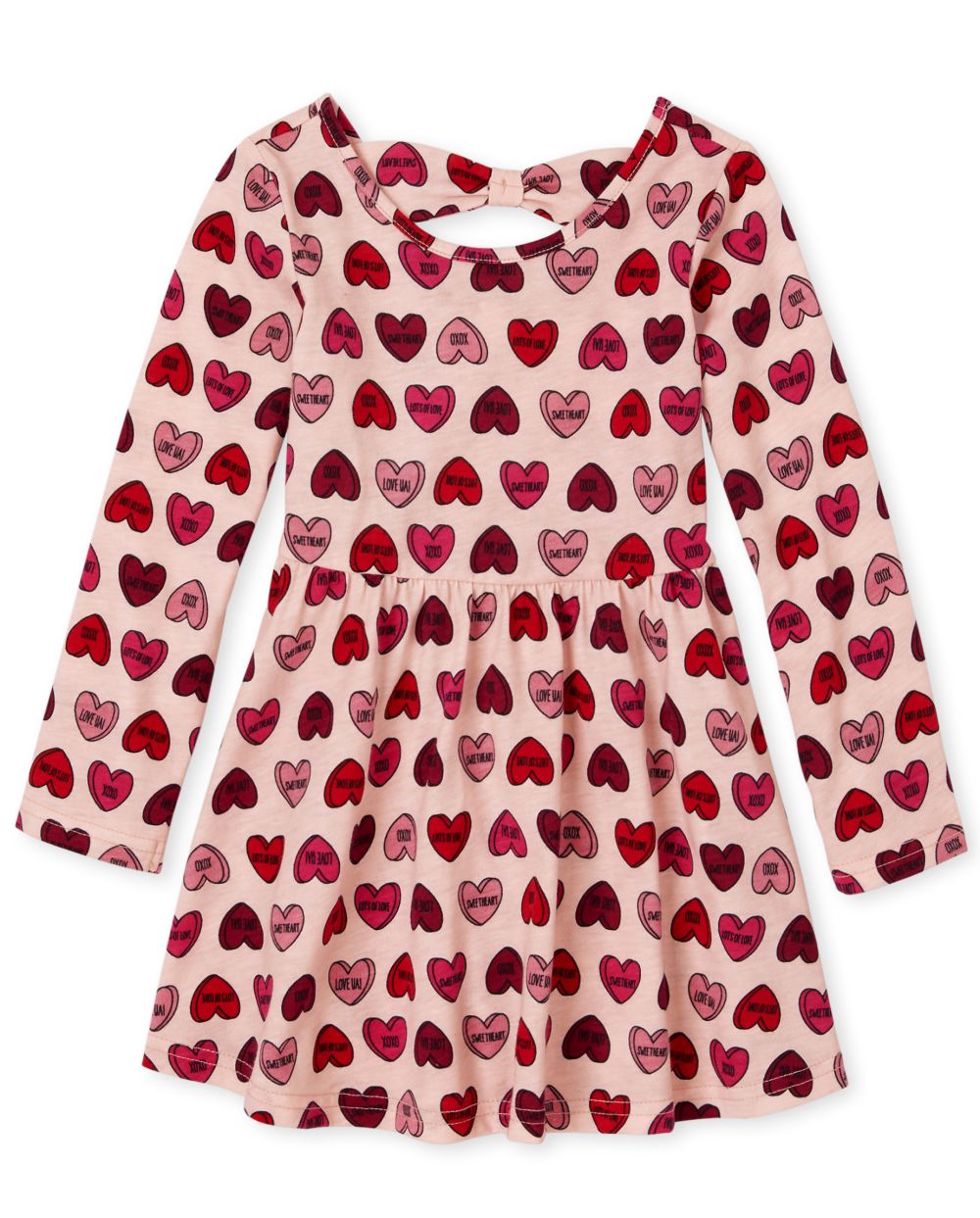 

s Baby And Toddler Heart Bow Back Skater Dress - Pink - The Children's Place