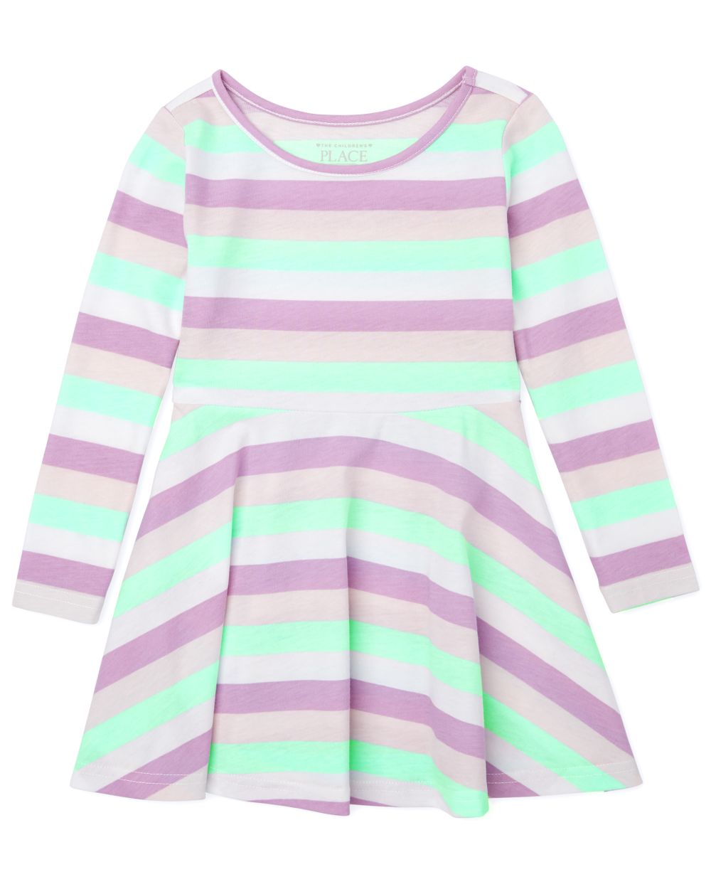 

s Baby And Toddler Striped Skater Dress - Green - The Children's Place