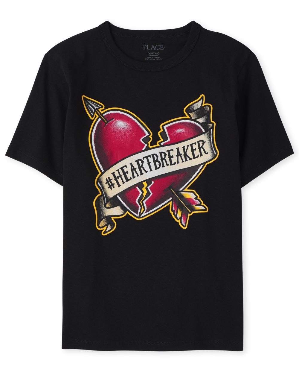 

s Boys Heartbreaker Graphic Tee - Black T-Shirt - The Children's Place
