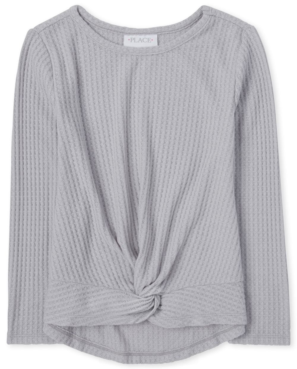 

Girls Twist Front Lightweight Sweater - Gray - The Children's Place