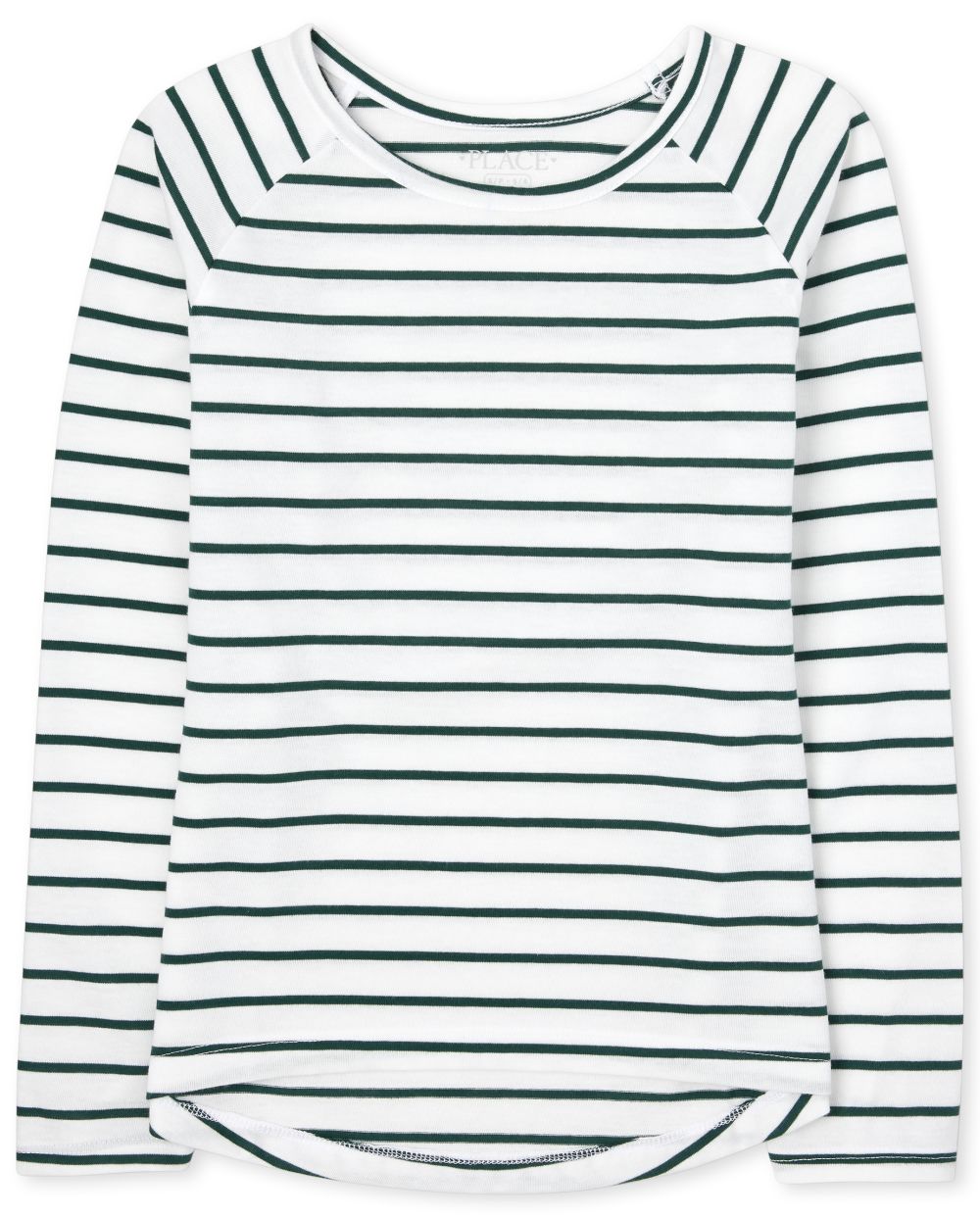 

Girls Striped Basic Layering Tee - Green T-Shirt - The Children's Place