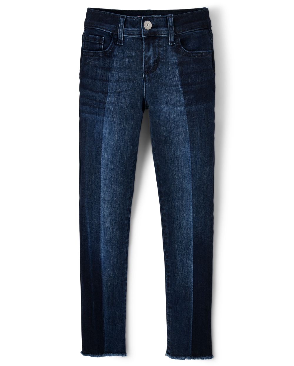 

Girls Two Tone Frayed Hem Super Skinny Jeans - Blue - The Children's Place