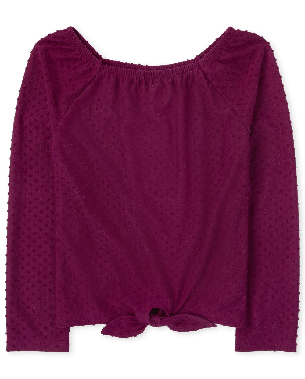 

Girls Square Neck Tie Front Top - Red - The Children's Place