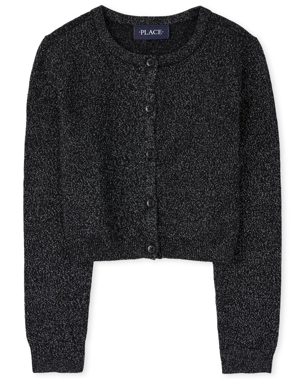 Girls Metallic Cardigan - Black Sweater - The Children's Place