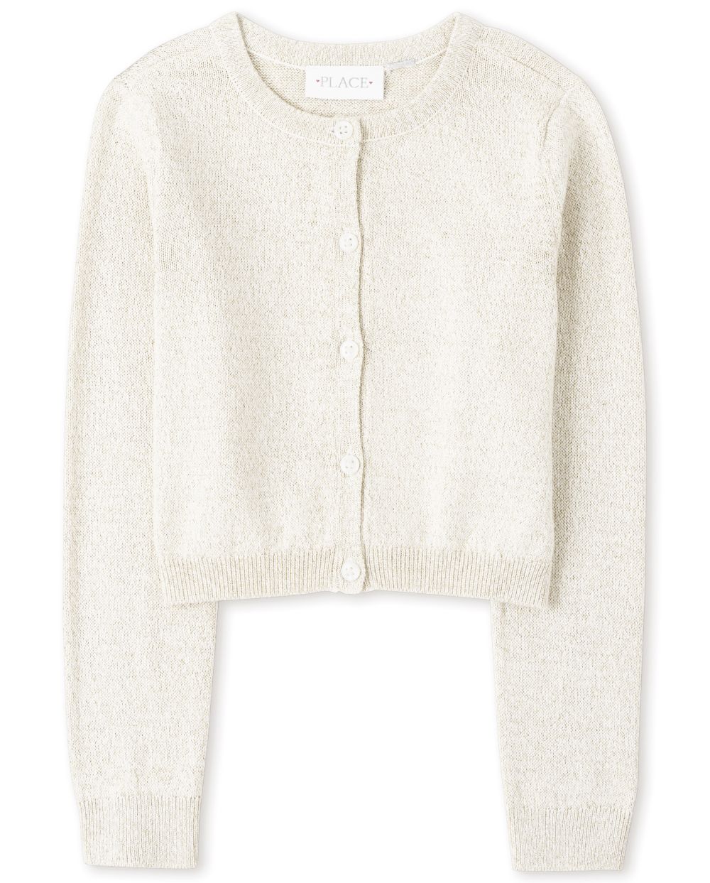 

Girls Metallic Cardigan - White Sweater - The Children's Place