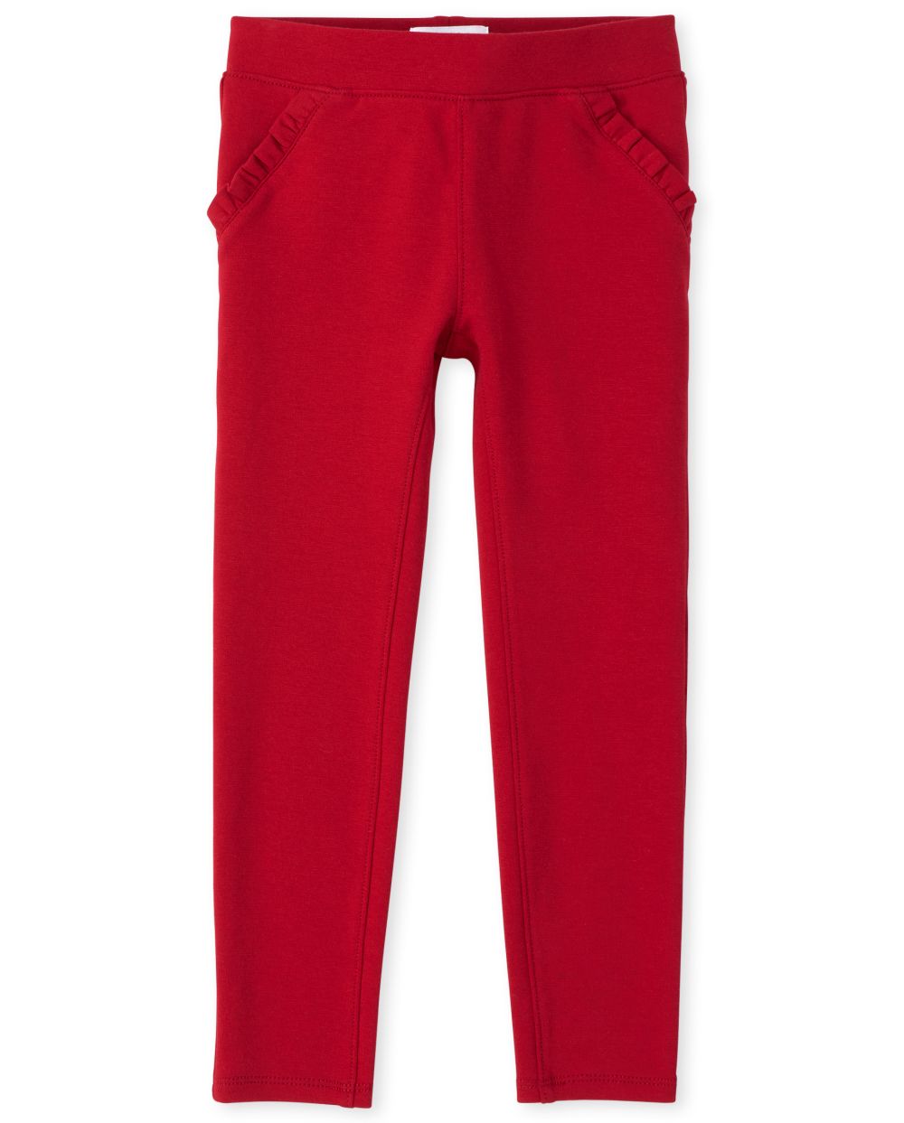 

Girls Ruffle Ponte Pull On Jeggings - Red - The Children's Place