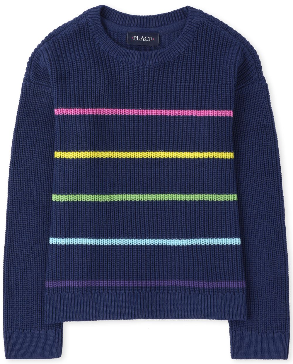 

Girls Rainbow Striped Sweaters - Blue - The Children's Place