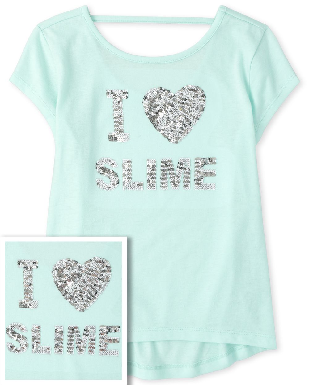 

Girls Graphic Cut Out Top - Green - The Children's Place