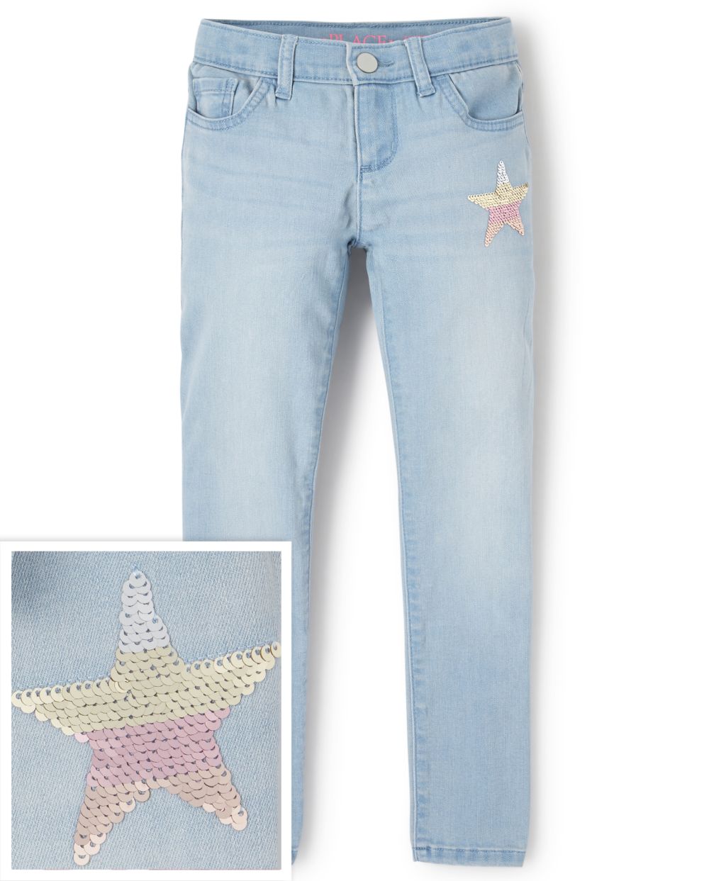 

Girls Flip Sequin Star Super Skinny Jeans - Denim - The Children's Place