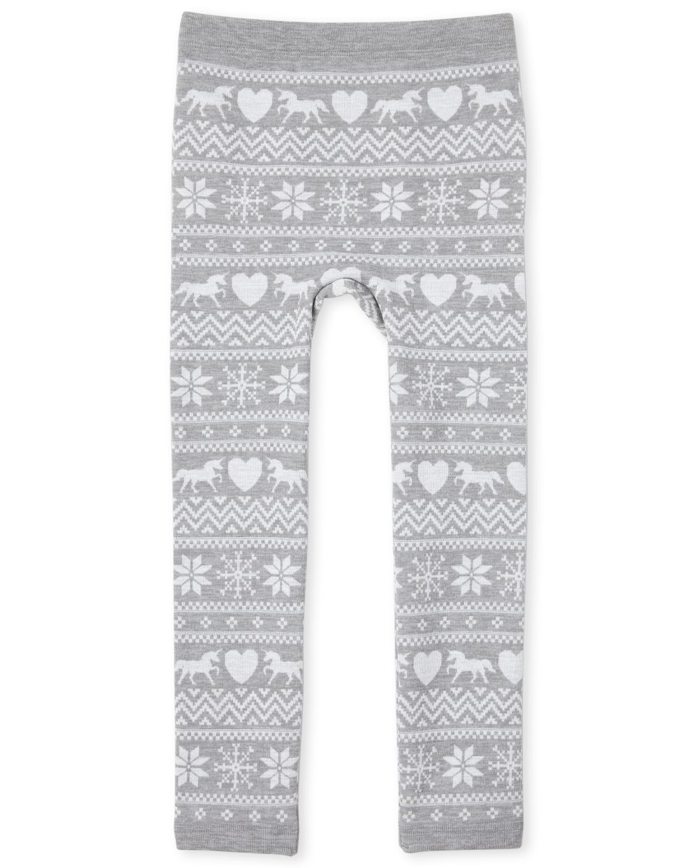 

Girls Fairisle Fleece Lined Leggings - Gray - The Children's Place