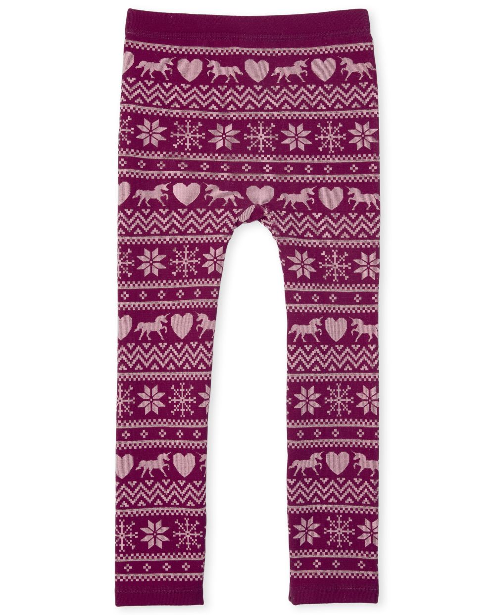 

Girls Fairisle Fleece Lined Leggings - Red - The Children's Place