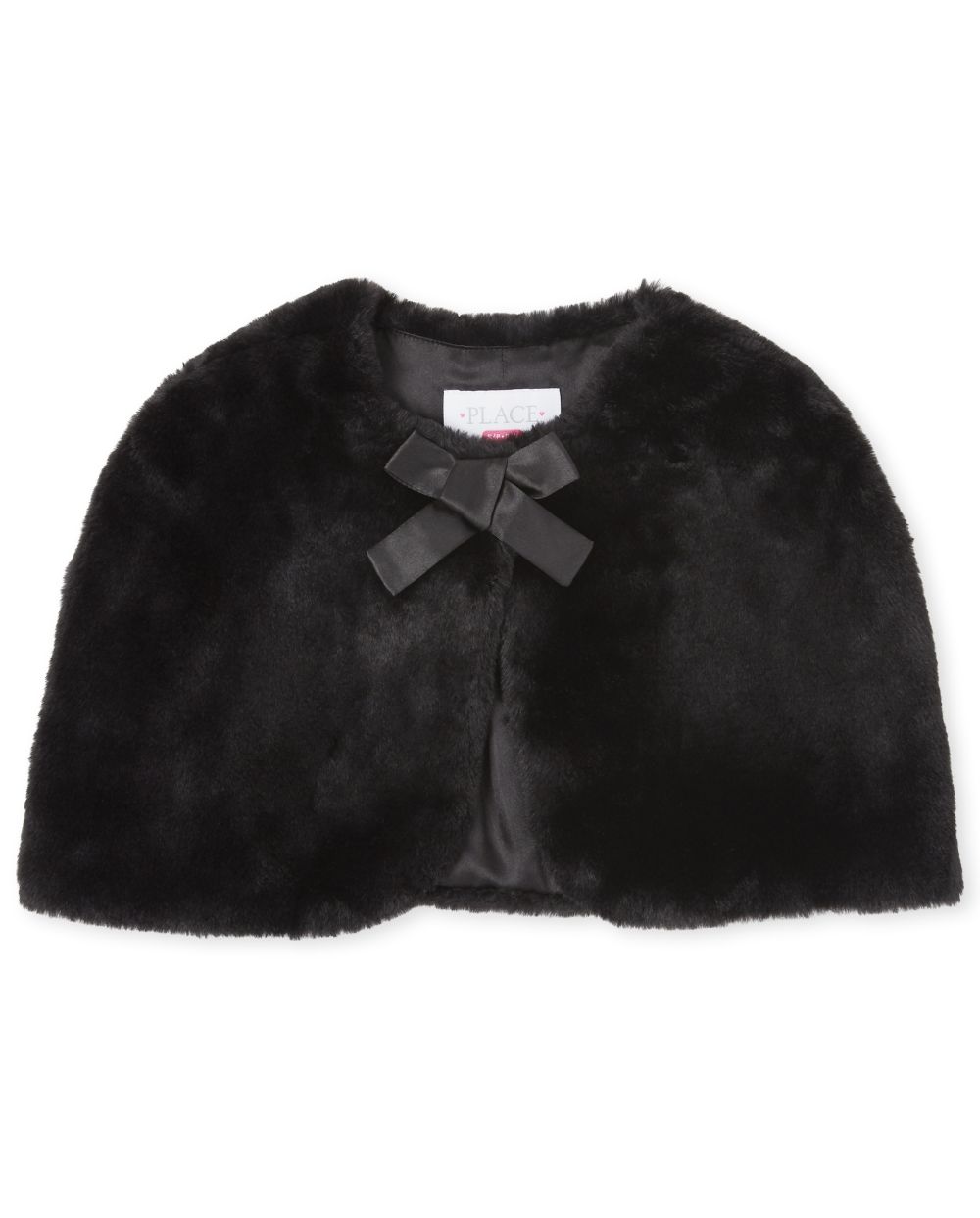 

Girls Faux Fur Cape - Black - The Children's Place