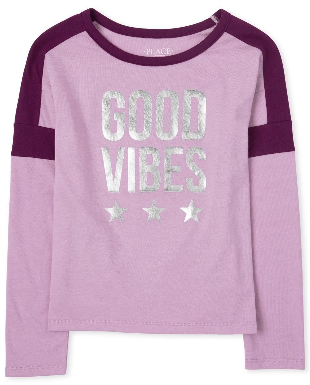 

Girls Active Foil Colorblock Top - Purple - The Children's Place