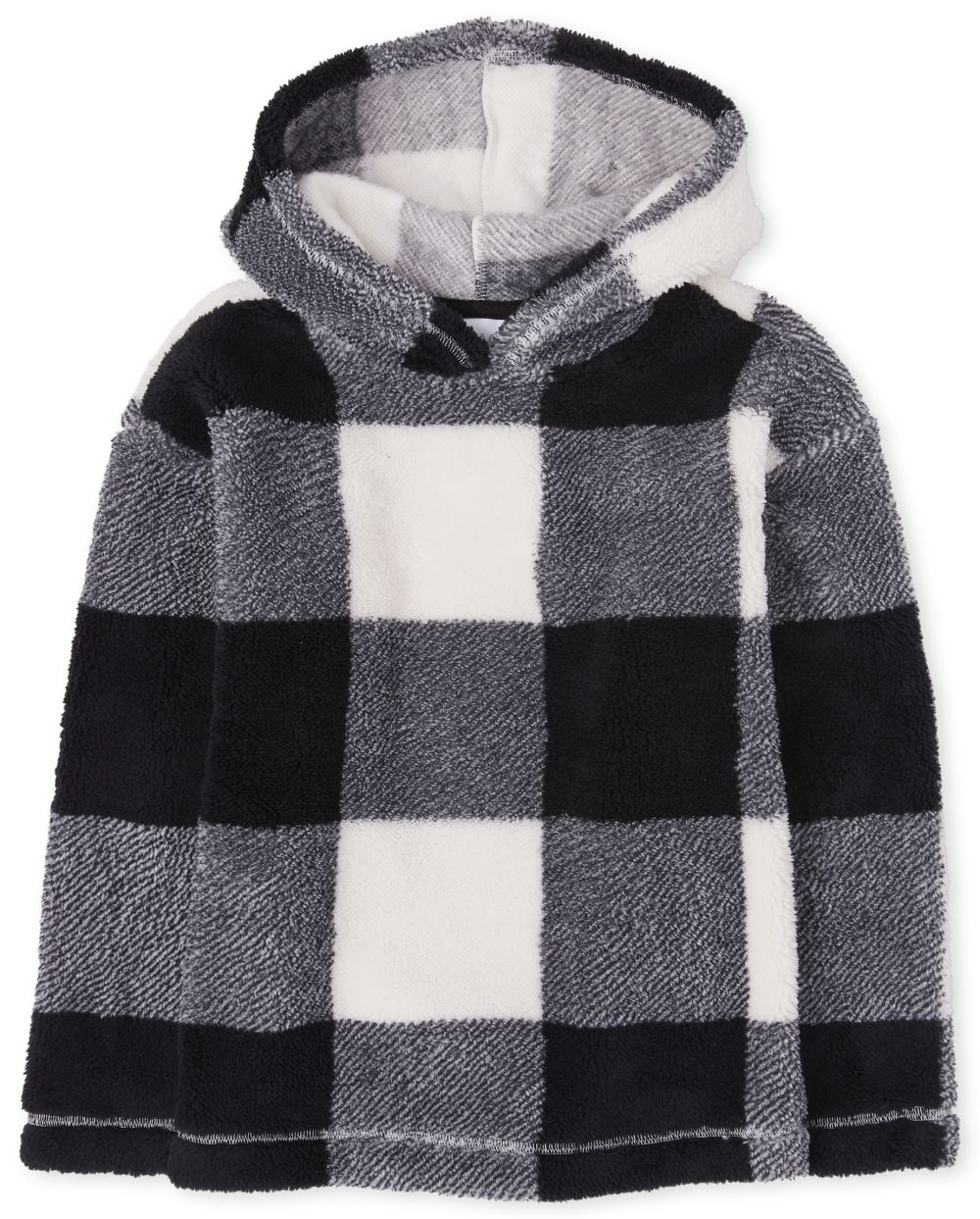 

Girls Active Print Sherpa Hoodie - Black - The Children's Place
