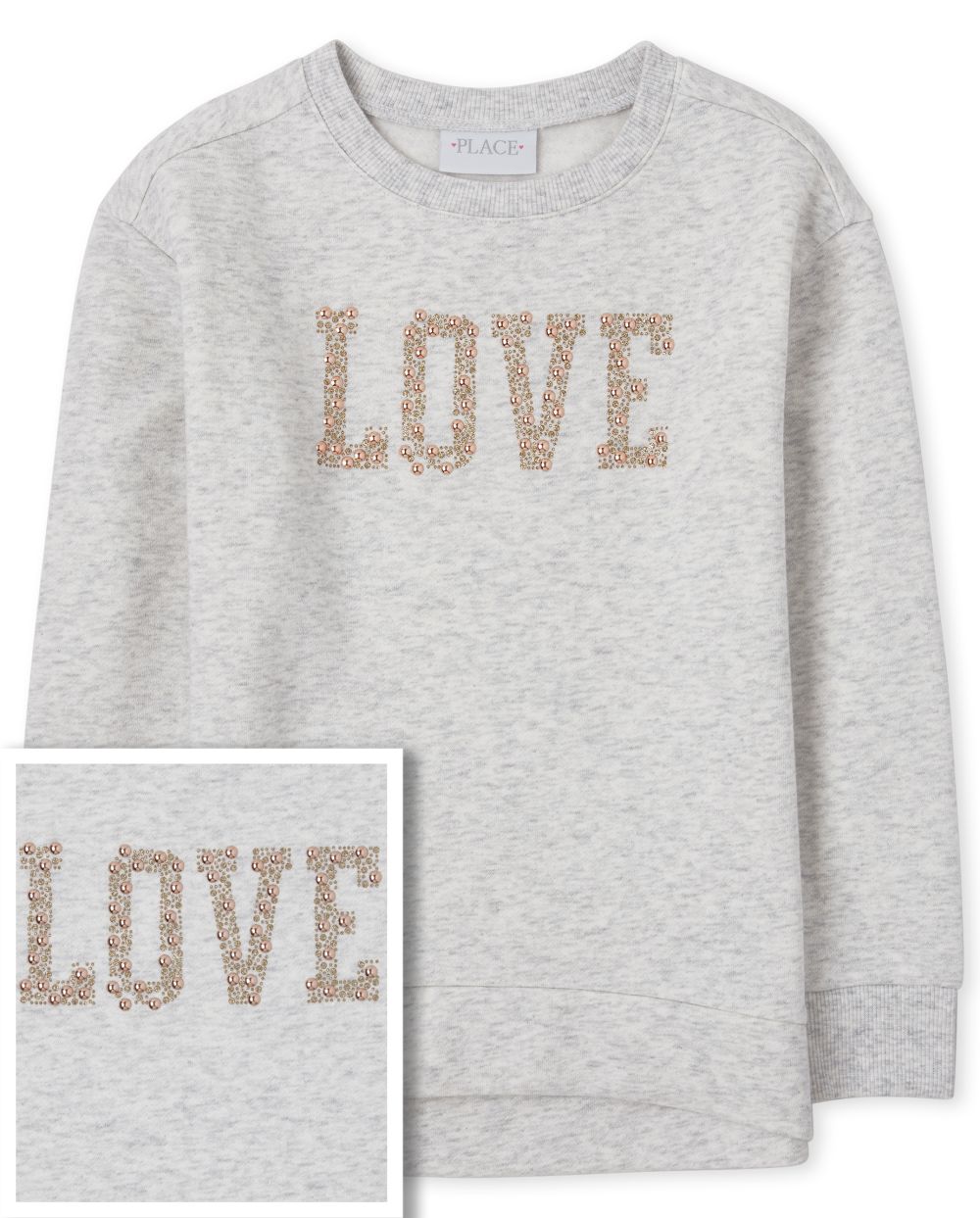 

Girls Active French Terry Cozy Sweatshirt - Gray - The Children's Place