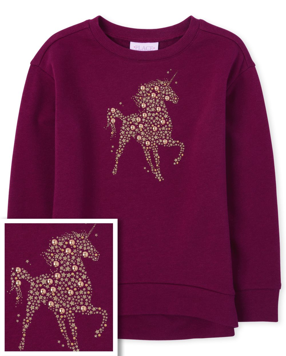 

Girls Active French Terry Cozy Sweatshirt - Red - The Children's Place