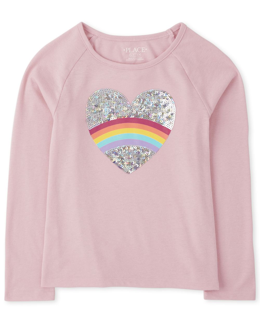 

Girls Rainbow Raglan Top - Pink - The Children's Place