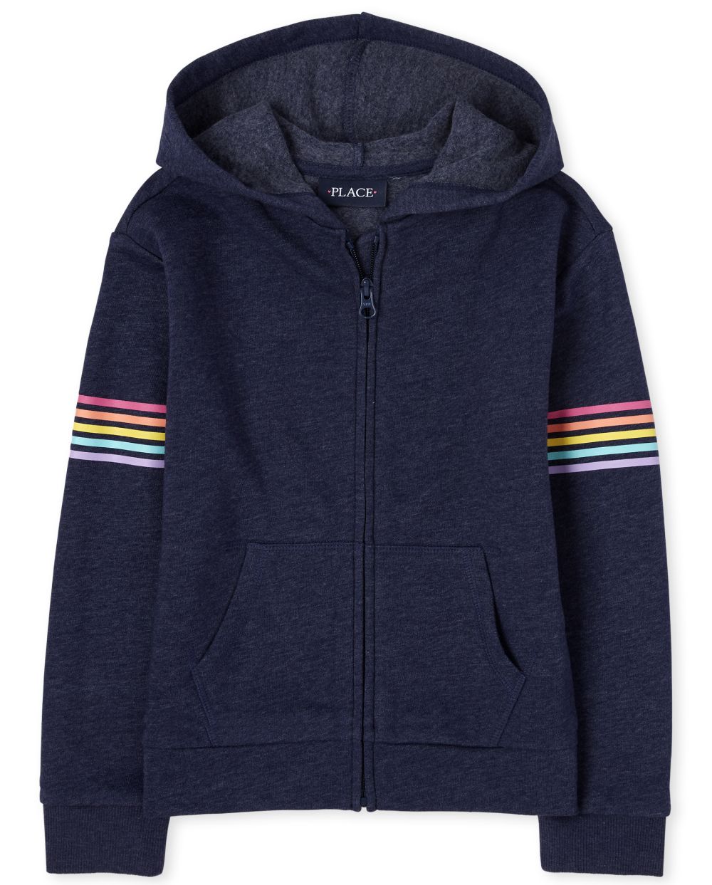 

Girls French Terry Zip Up Hoodie - Blue - The Children's Place