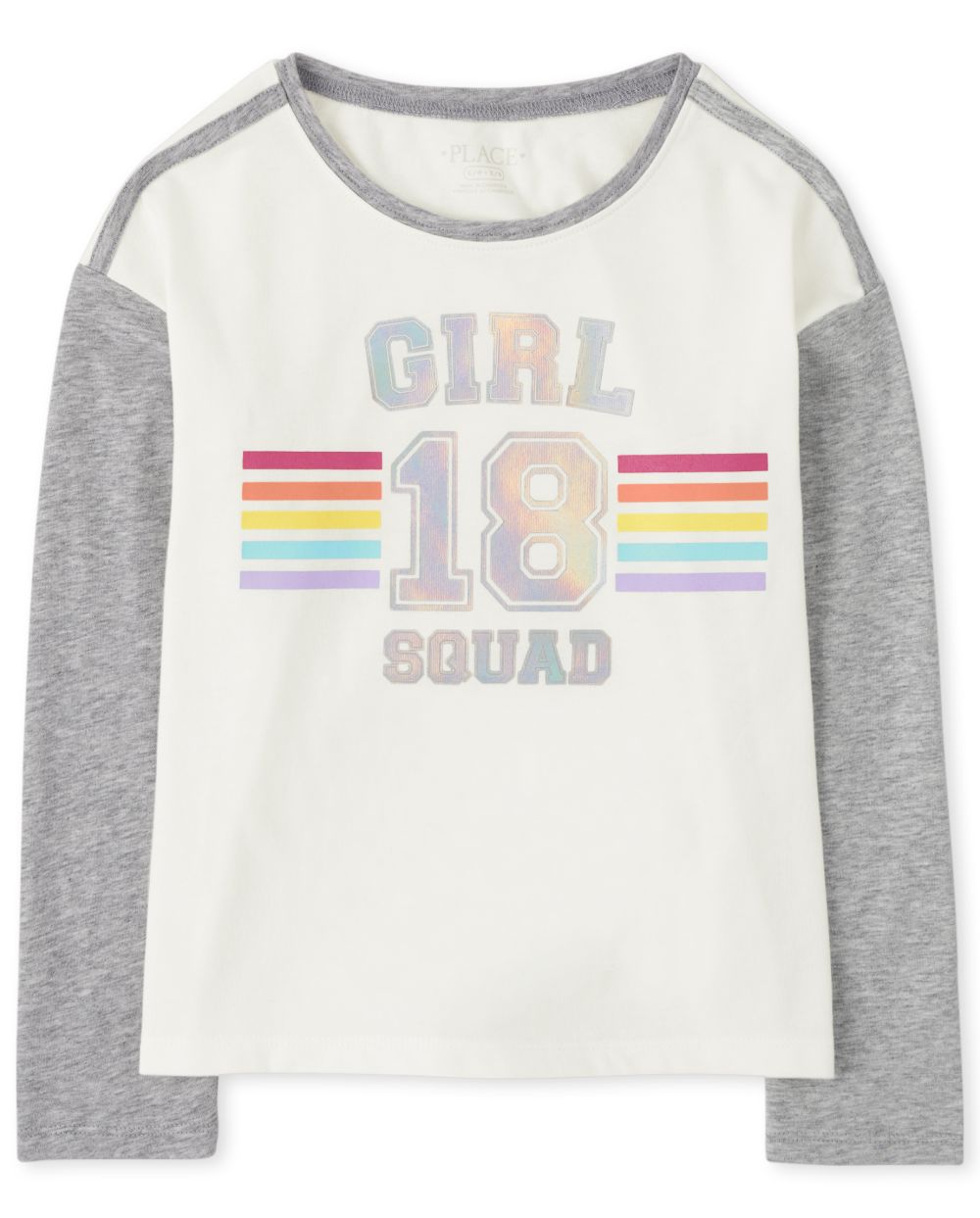 

Girls Colorblock Rainbow Top - White - The Children's Place