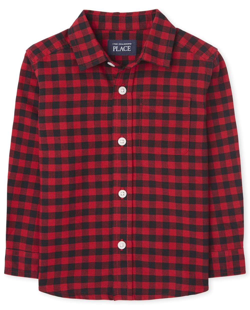 

s Toddler Boys Matching Family Buffalo Plaid Oxford Button Down Shirt - Red - The Children's Place