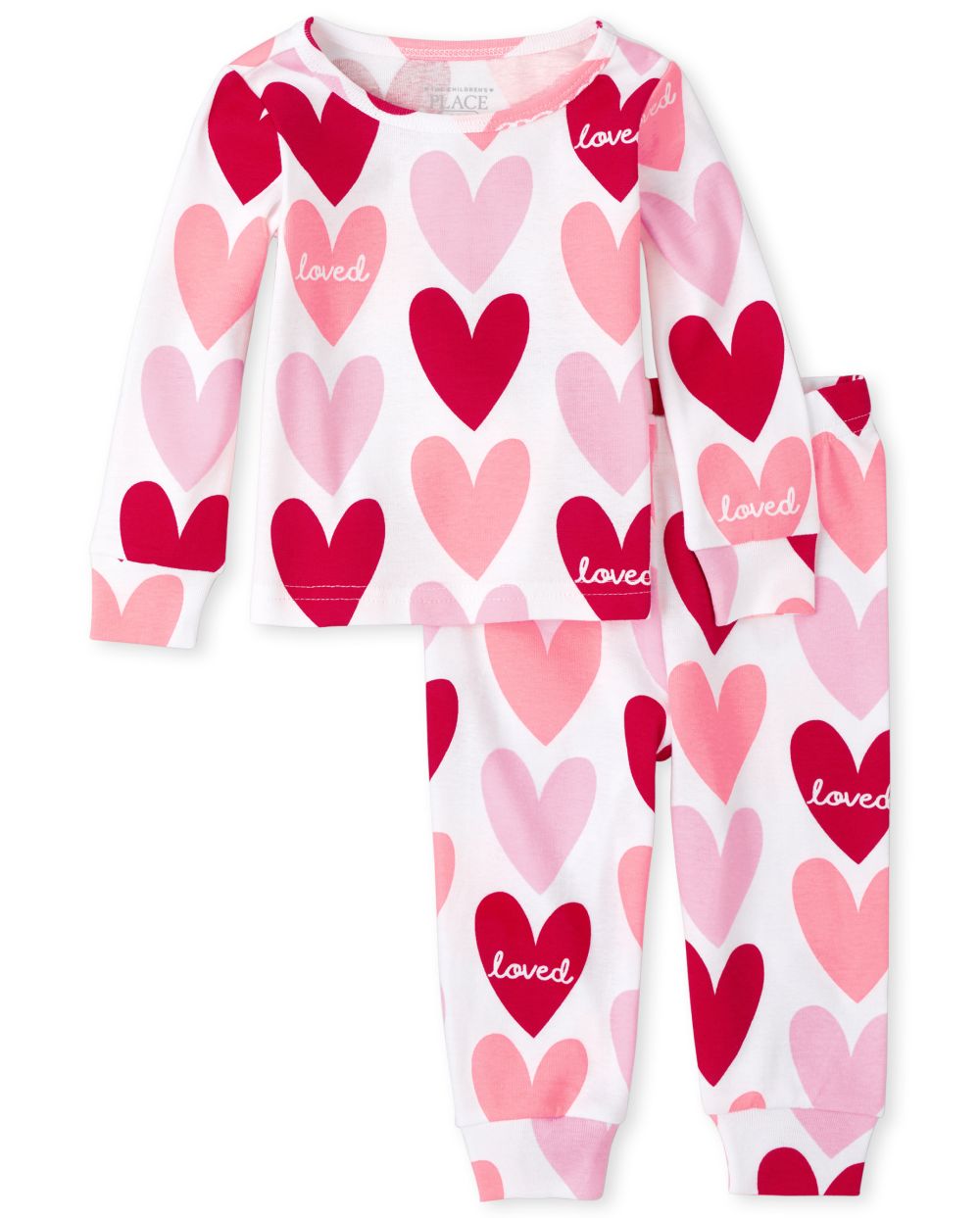 

s Baby And Toddler Hearts Snug Fit Cotton Pajamas - White - The Children's Place
