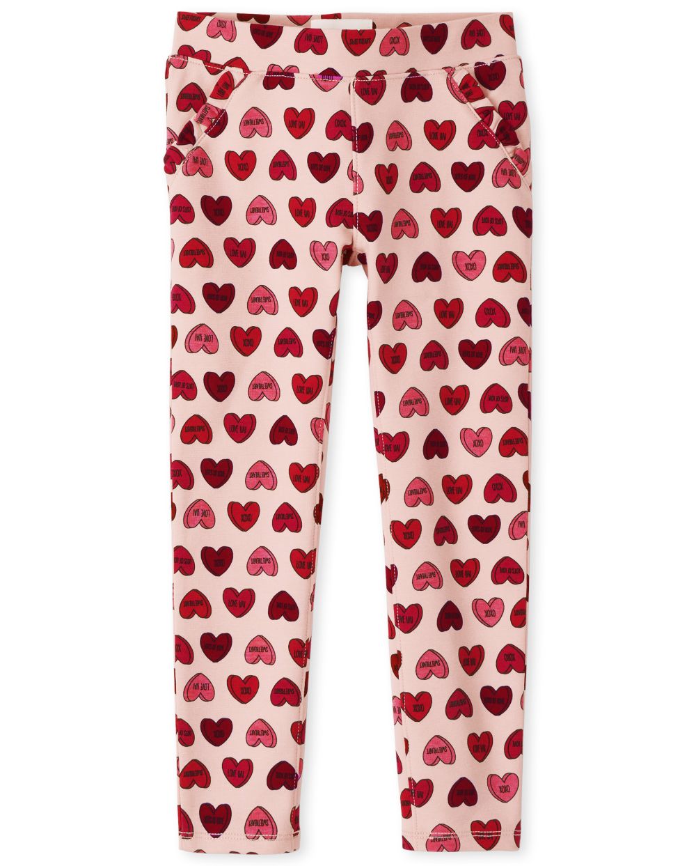 

Girls Heart Ponte Knit Pull On Jeggings - Pink - The Children's Place