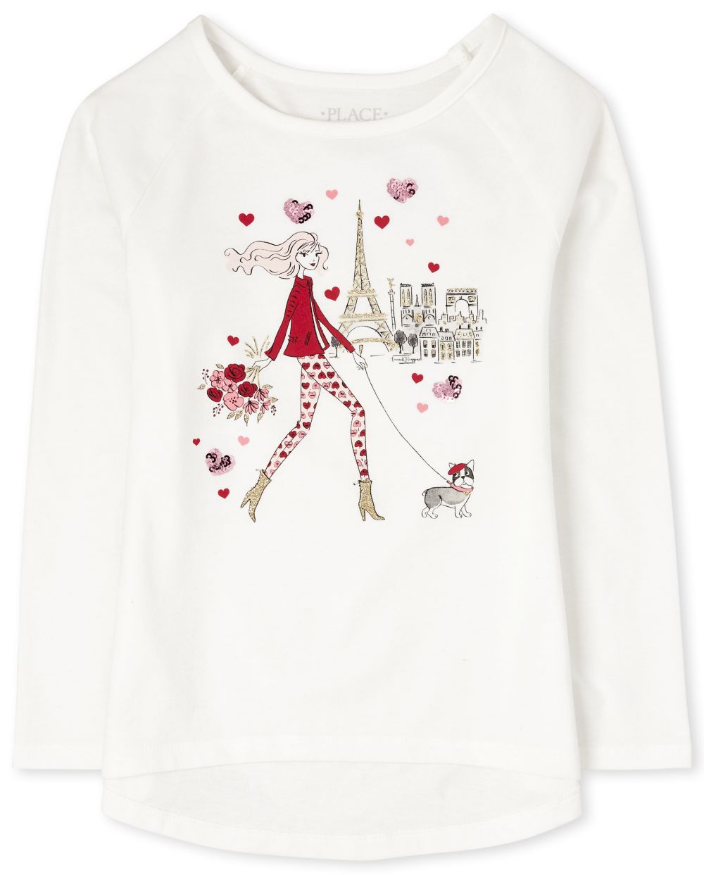 

Girls Valentine's Day High Low Top - White - The Children's Place