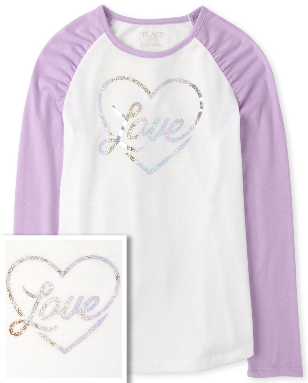

Girls Love Raglan Top - White - The Children's Place