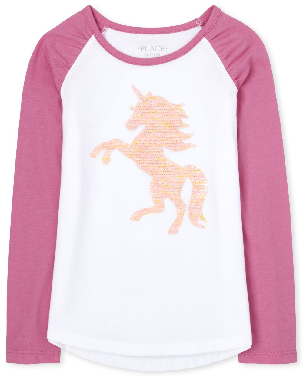 

Girls Flip Sequin Unicorn Raglan Top - White - The Children's Place