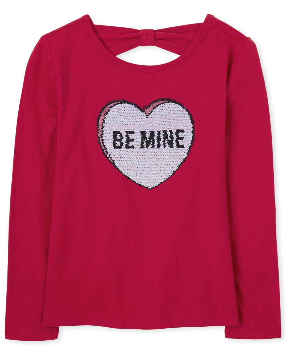 

Girls Flip Sequin Be Mine Cut Out Top - Red - The Children's Place