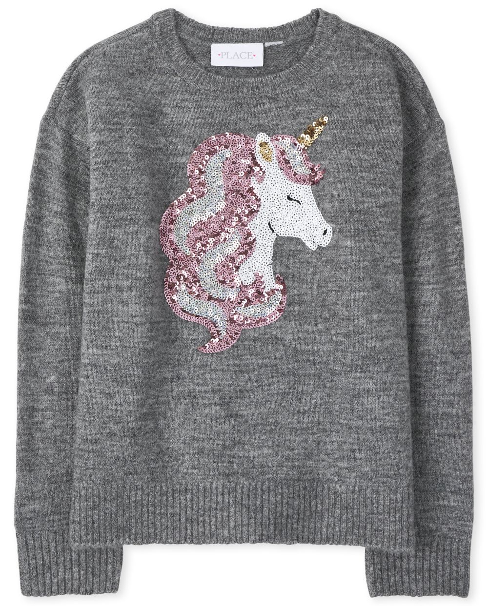 

Girls Intarsia Sweater - Gray - The Children's Place