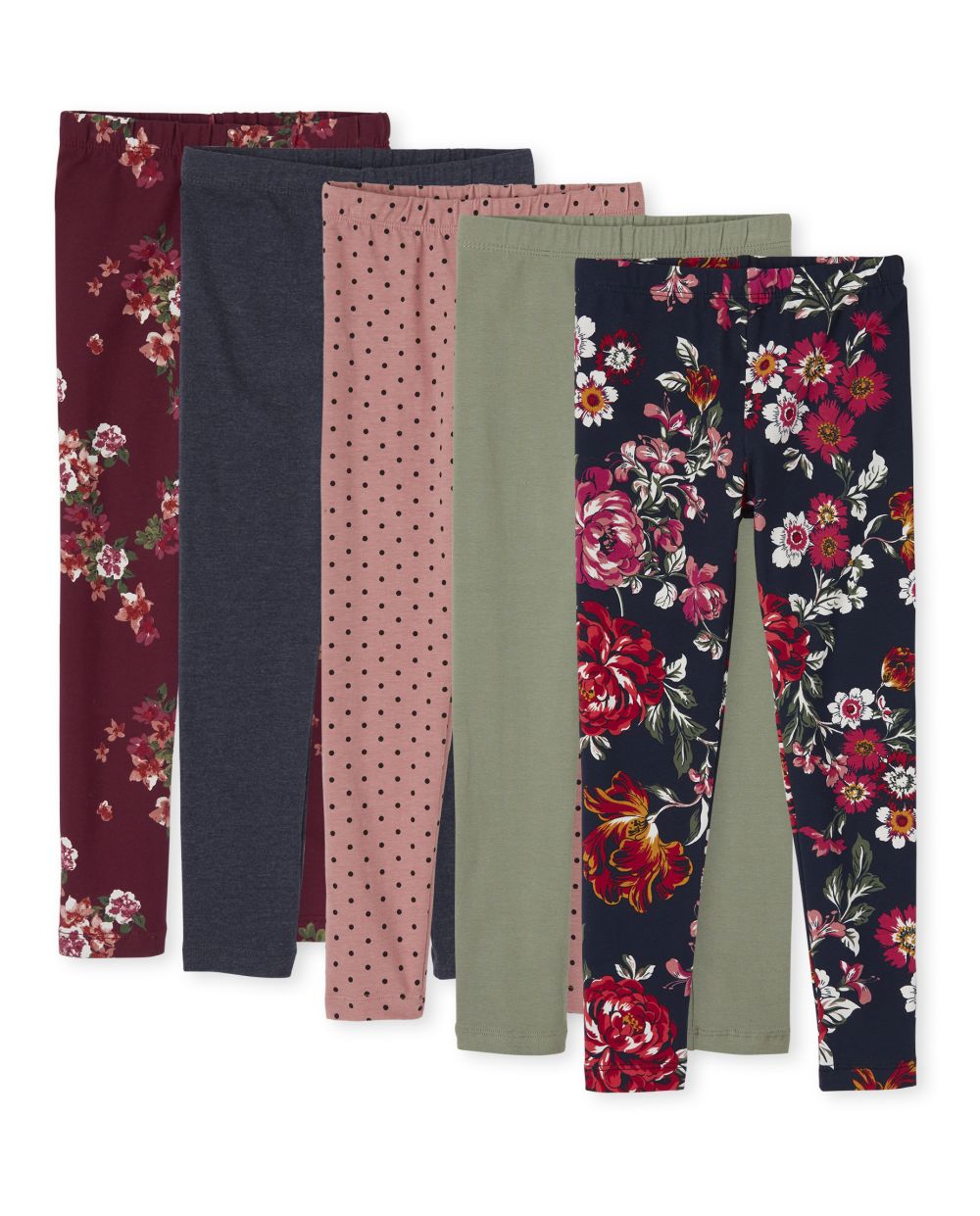 

Girls Floral Print Leggings 5-Pack - Blue - The Children's Place