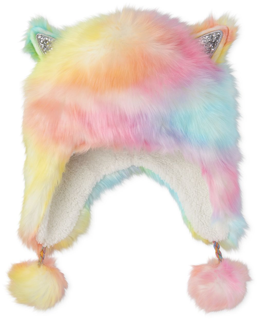 

Girls Rainbow Faux Fur Cat Hat - Multi - The Children's Place