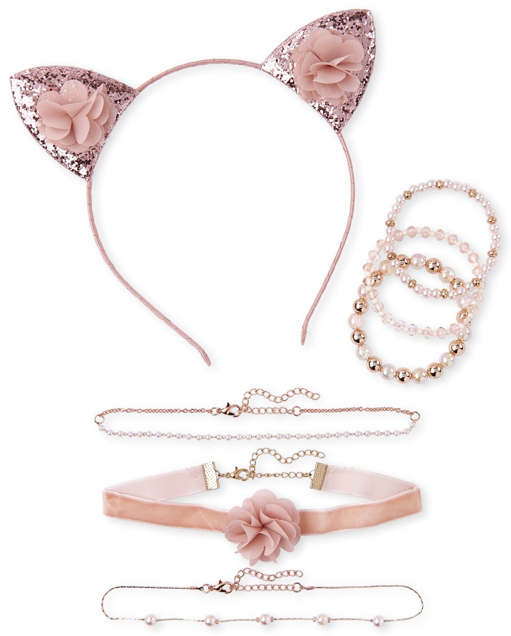 

Girls Cat 7-Piece Hair And Jewelry Set - Multi - The Children's Place