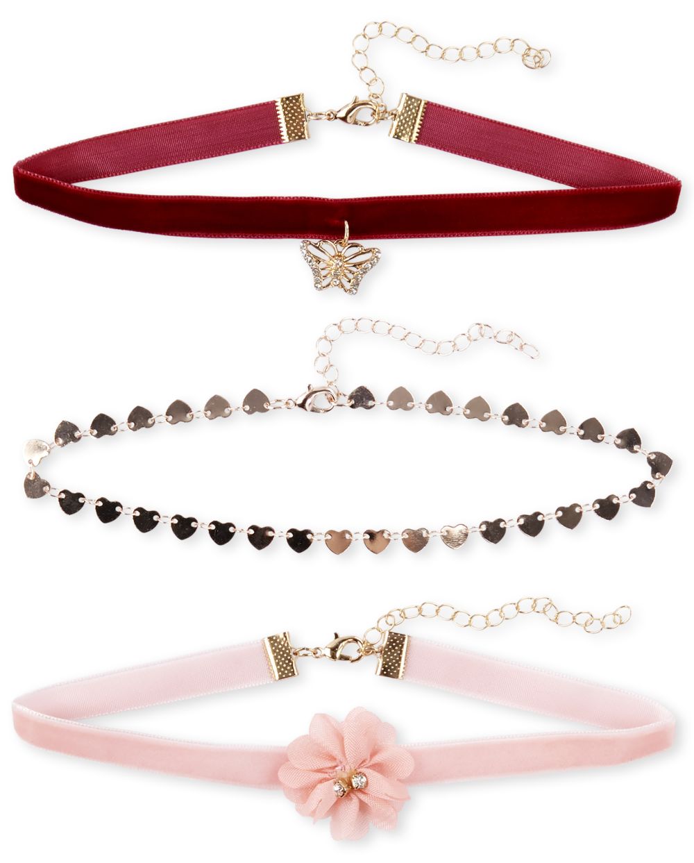 

Girls Velvet Choker Necklace 3-Pack - Multi - The Children's Place