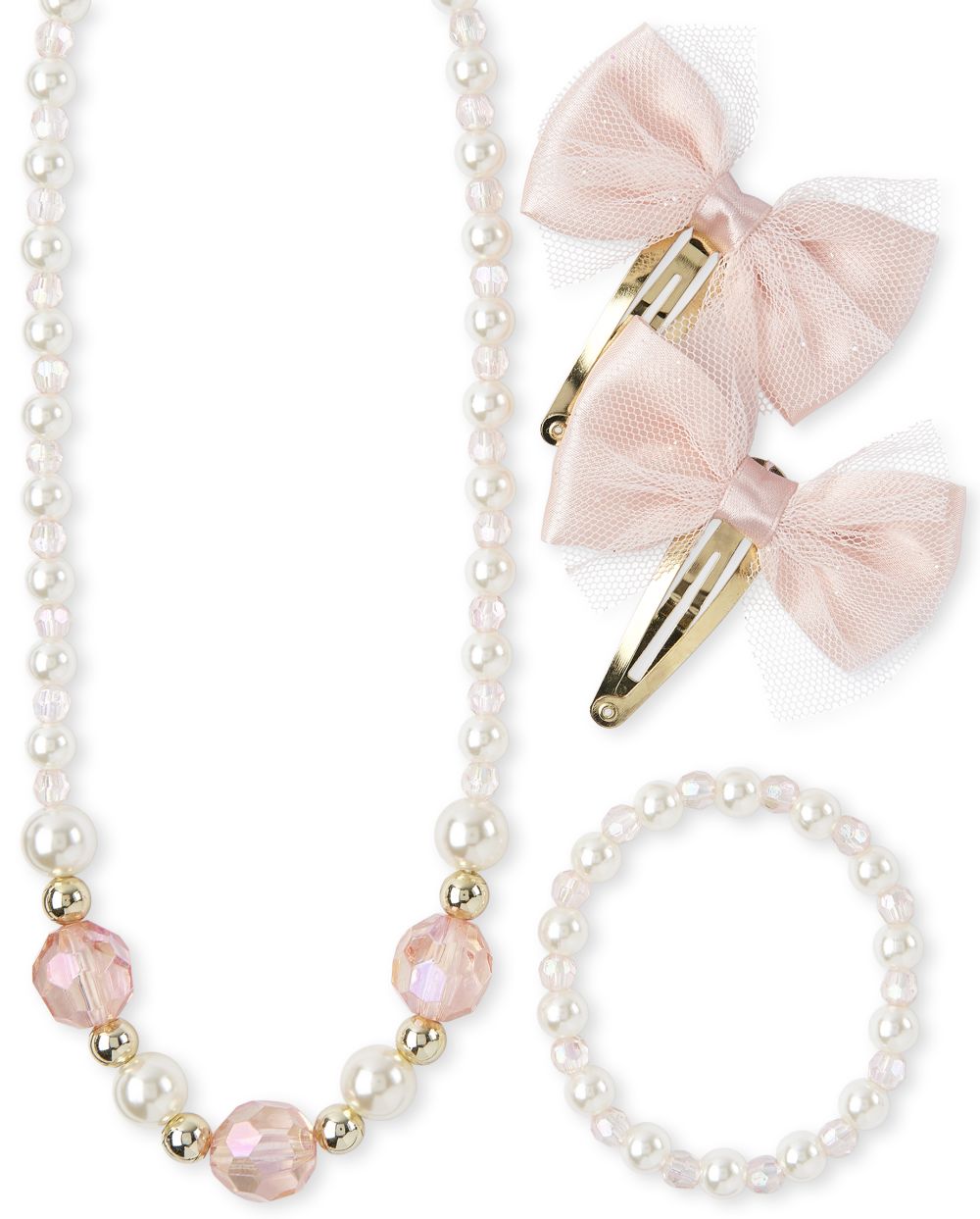 

Girls Faux Pearl 3-Piece Hair And Jewelry Set - Multi - The Children's Place