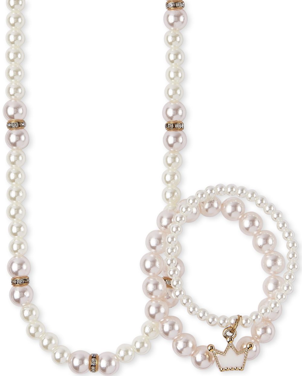 

Girls Faux Pearl Beaded Necklace And Bracelet Set - Multi - The Children's Place