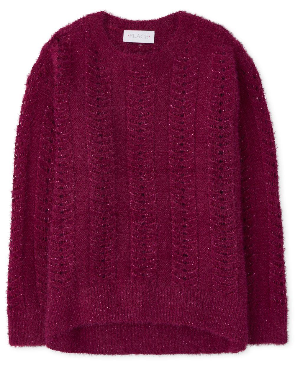 

Girls Cable Knit Sweater - Red - The Children's Place