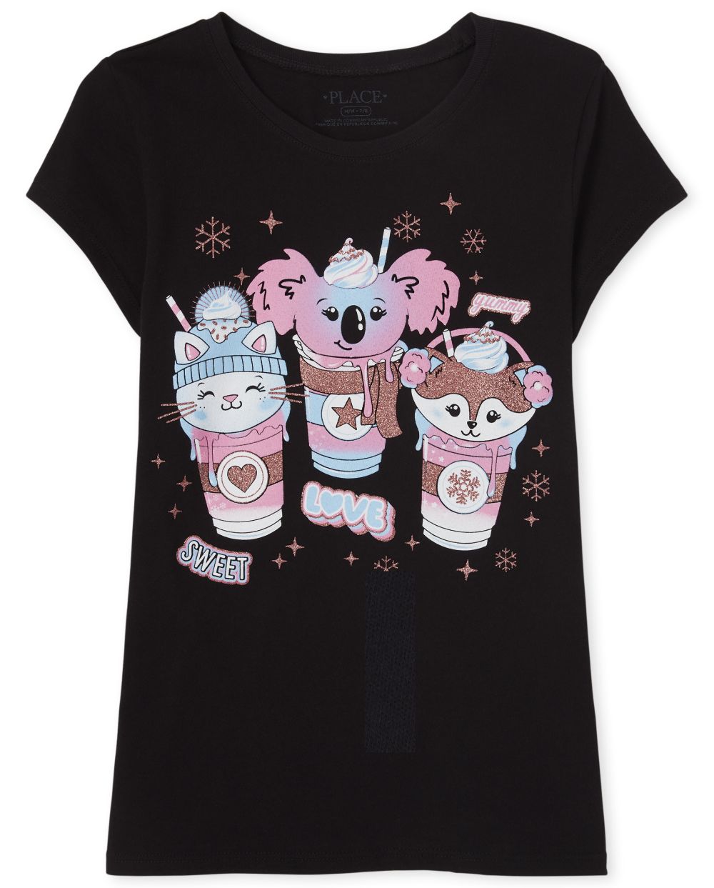 

s Animal Milkshake Graphic Tee - Black T-Shirt - The Children's Place