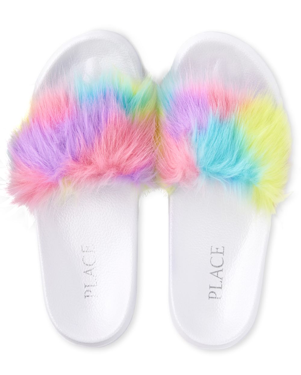 

Girls Rainbow Faux Fur Slides - Multi Sandals - The Children's Place