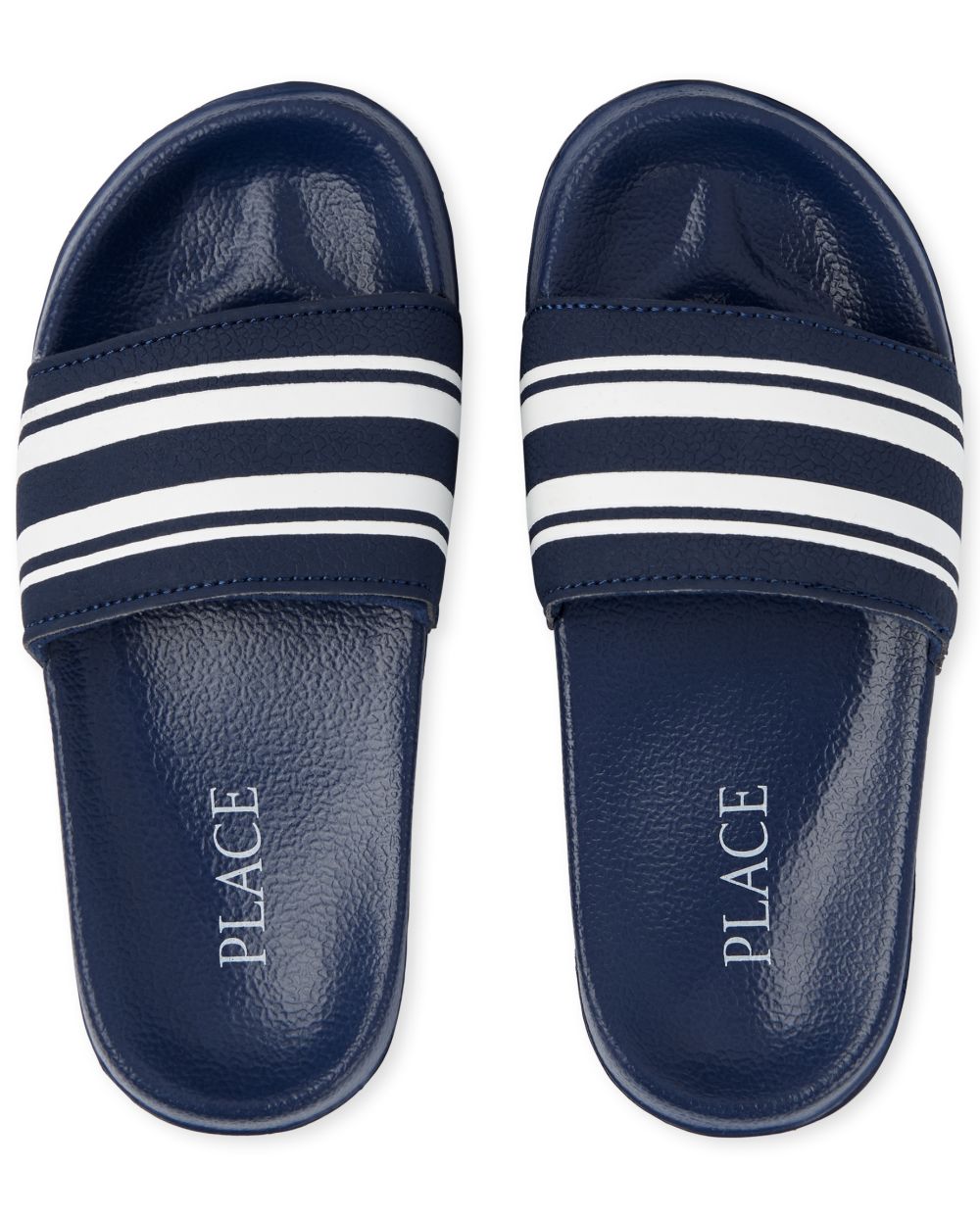 

s Boys Striped Slides - Blue - The Children's Place
