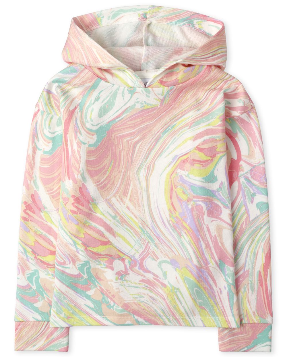 

Girls Print Fleece Hoodie Top - Pink - The Children's Place