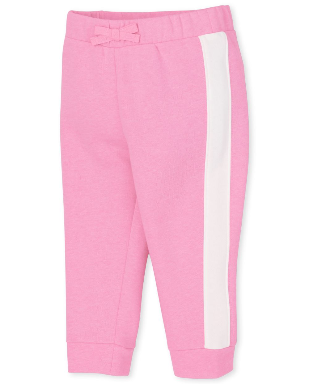 

Baby Girls Baby And Toddler Side Stripe Fleece Jogger Pants - Pink - The Children's Place