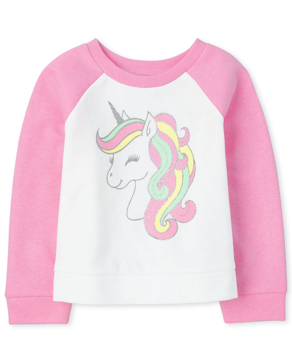 

s Baby And Toddler Unicorn Raglan Sweatshirt - White - The Children's Place