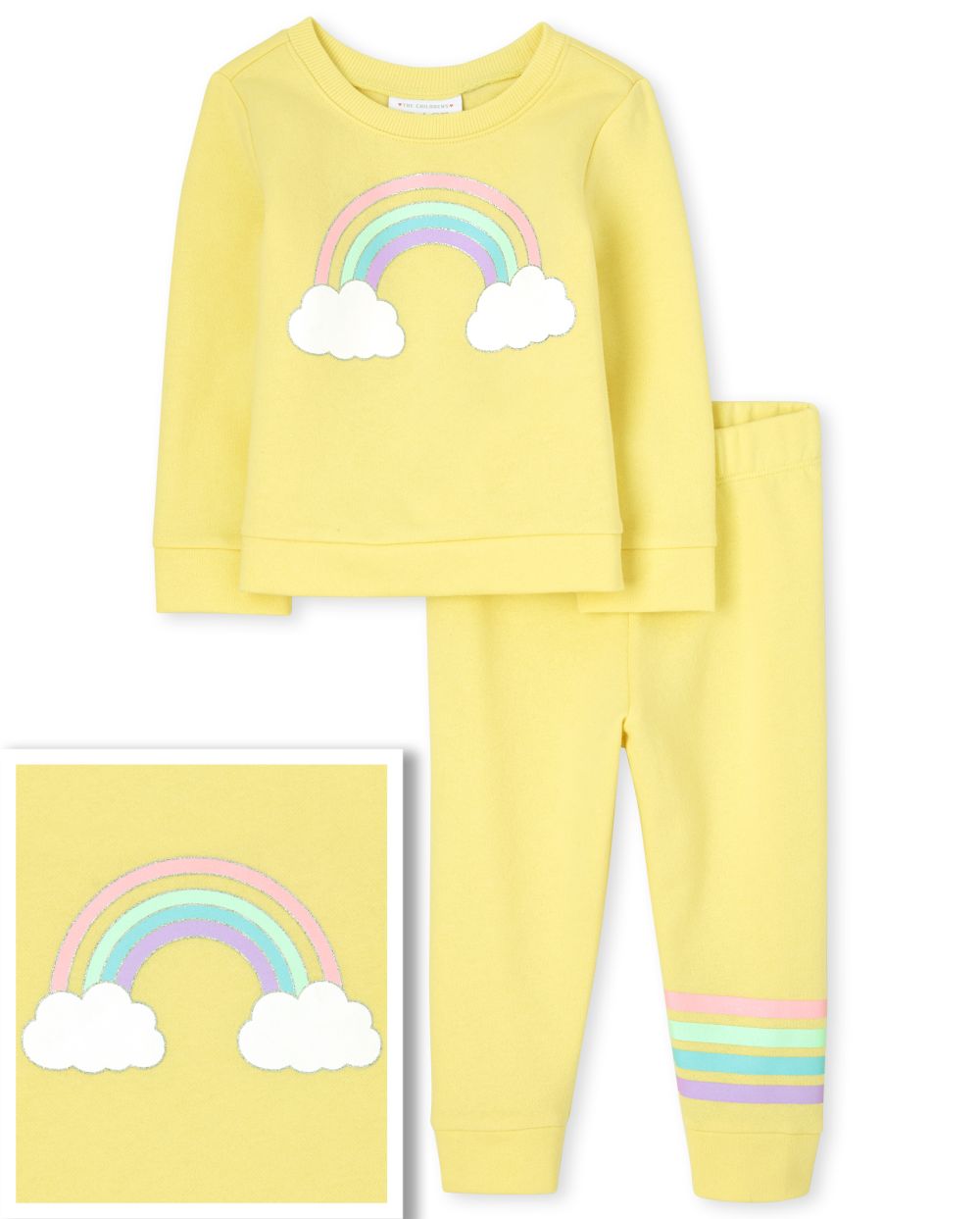

Baby Girls Toddler Rainbow Outfit Set - Yellow - The Children's Place