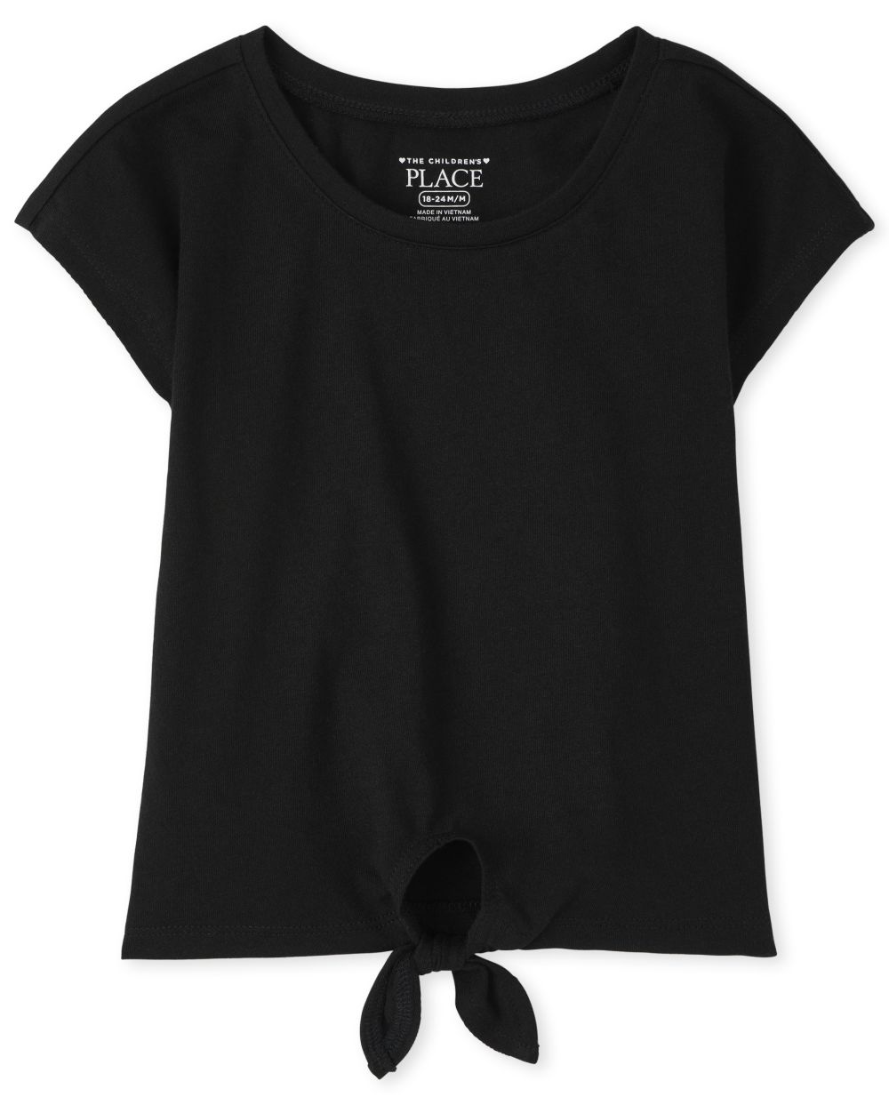 

s Baby And Toddler Tie Front Basic Layering Tee - Black T-Shirt - The Children's Place