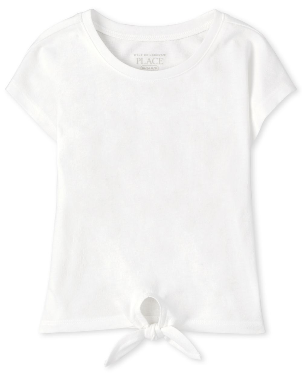 

s Baby And Toddler Tie Front Basic Layering Tee - White T-Shirt - The Children's Place