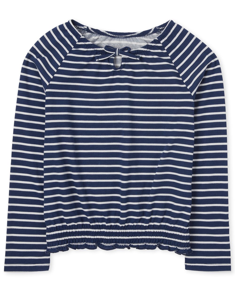 

Girls Striped Smocked Peasant Top - Blue - The Children's Place