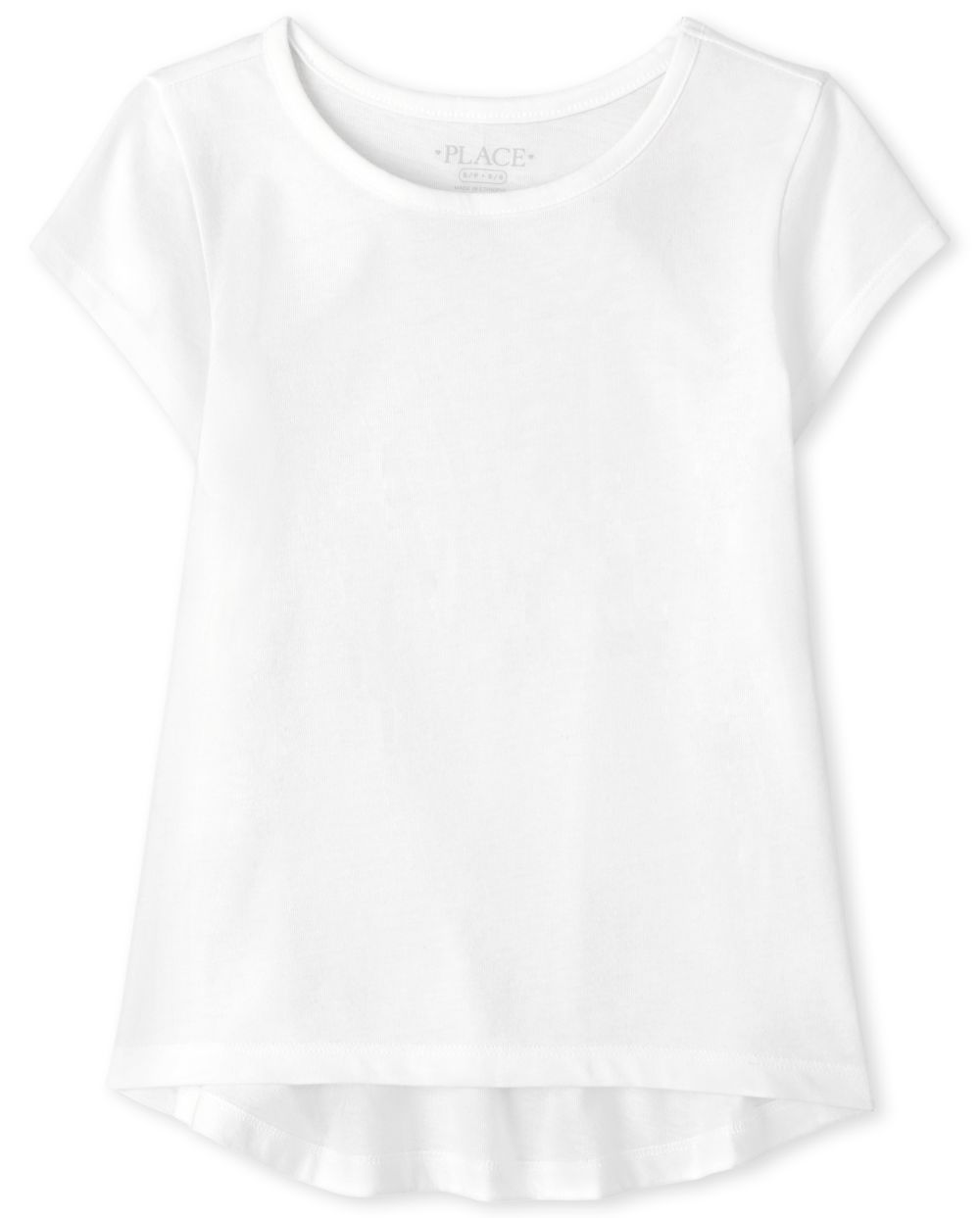 

Girls High Low Basic Layering Tee - White T-Shirt - The Children's Place