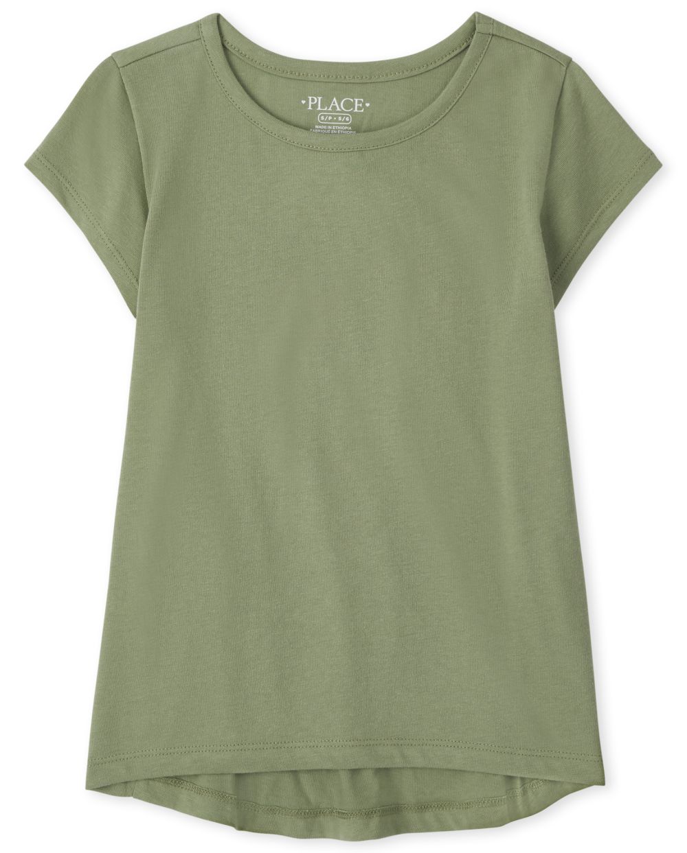 

Girls High Low Basic Layering Tee - Green T-Shirt - The Children's Place